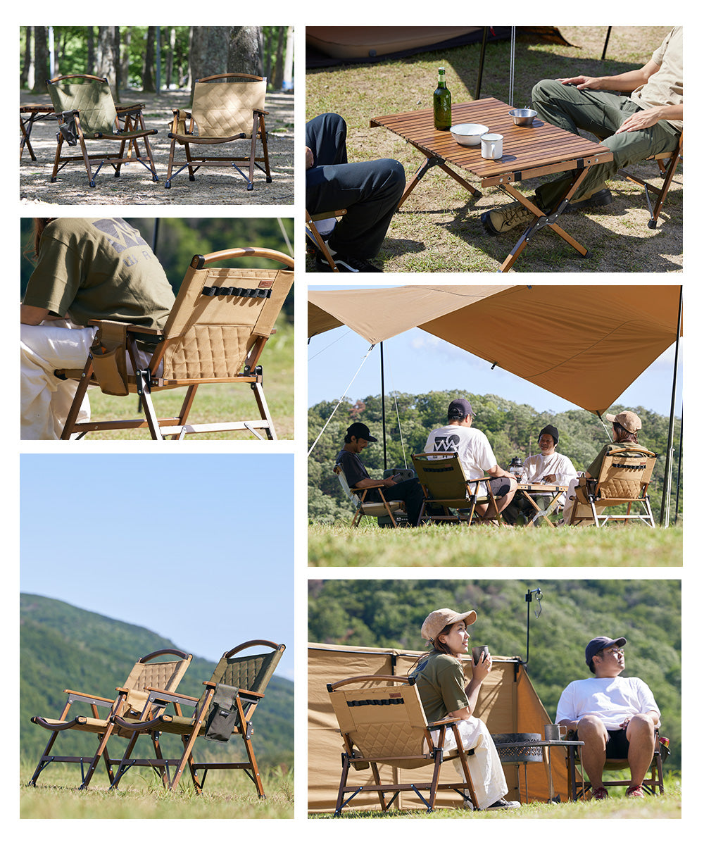WAQ Folding Wood Chair ウッドチェア アウトドア用ウッドチェア
