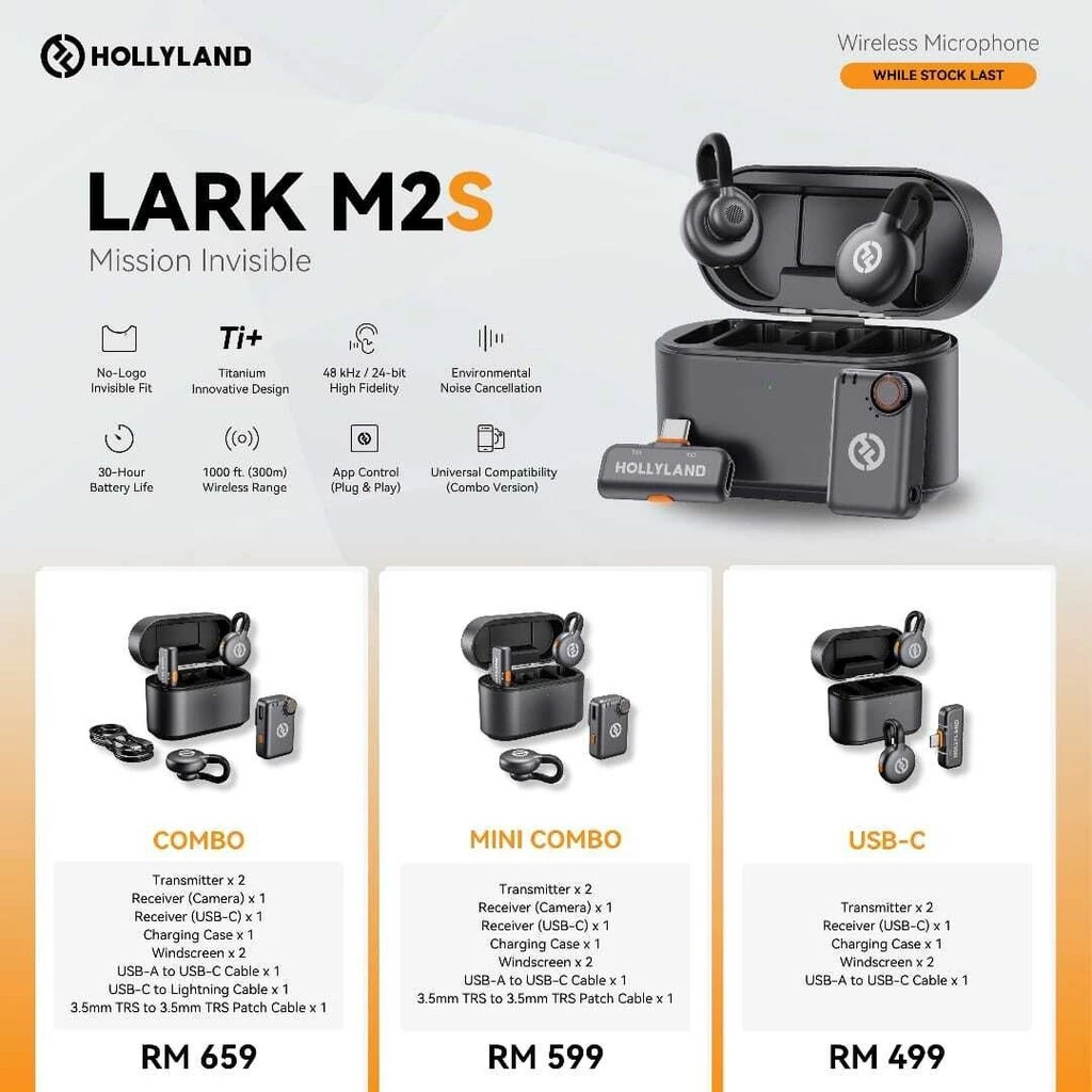 3.3 Sales Hollyland Lark M2 Combo | Duo | Usb-C | Lightning