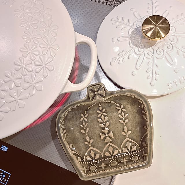 ストウブ 鍋 ラ・ココット de GOHAN Mサイズ スノーフレーク ホワイト