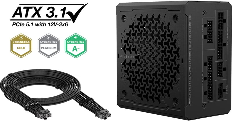 CORSAIR コルセア RM1000e -2025- Cybenetics Gold ATX3.1 CP-9020297