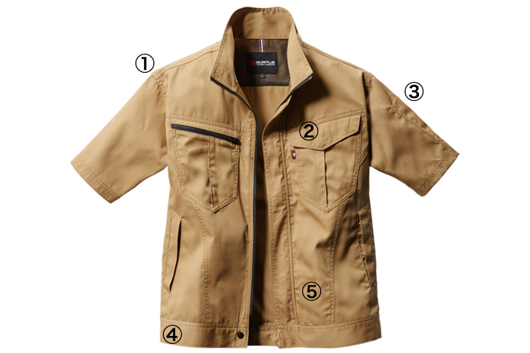 春夏用]バートル 6082 制電T/Cライトツイル半袖ジャケット[JIS T8118