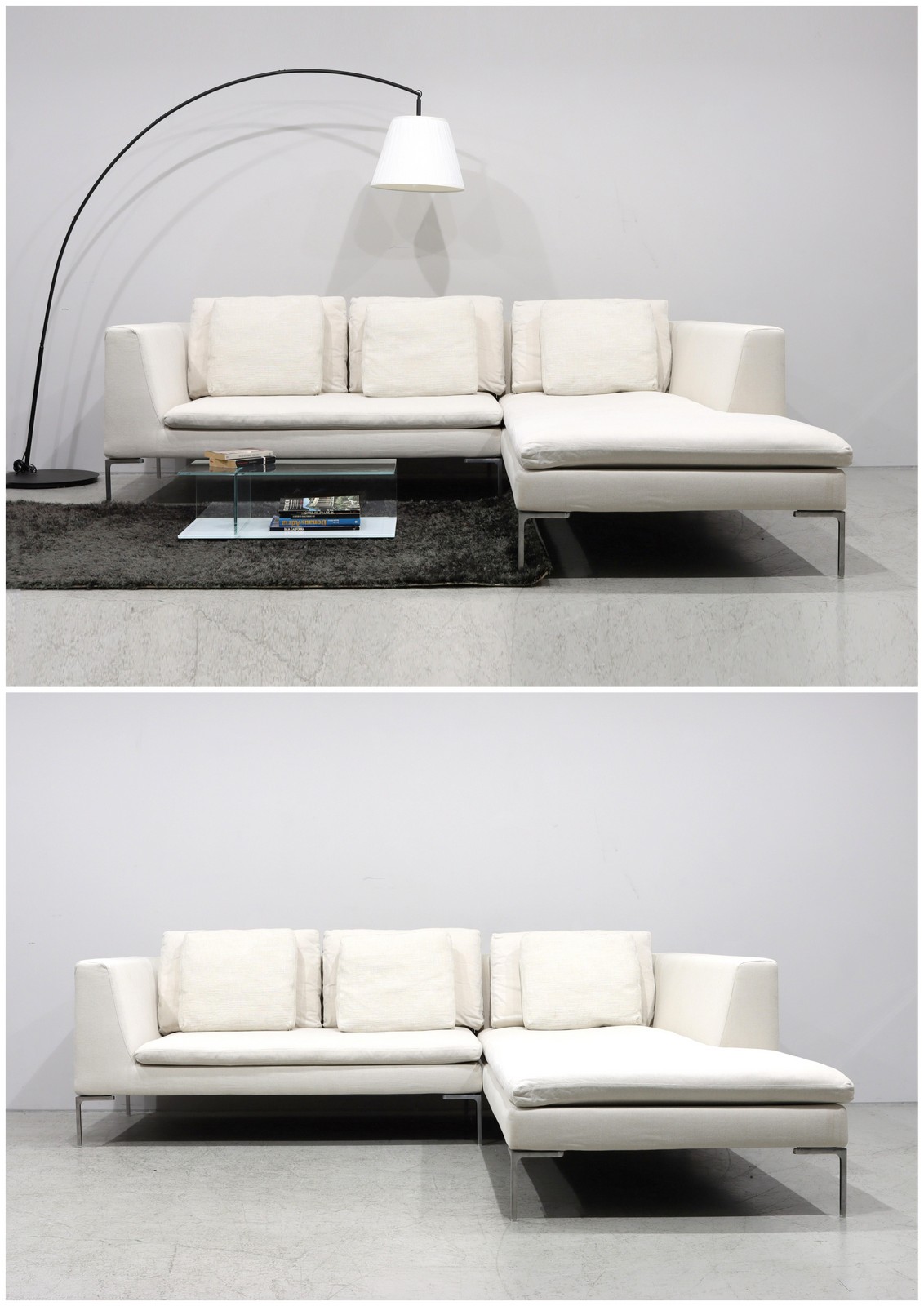 B&B Italia｜CHARLES カウチソファ ファブリック張替え済 - 中古家具