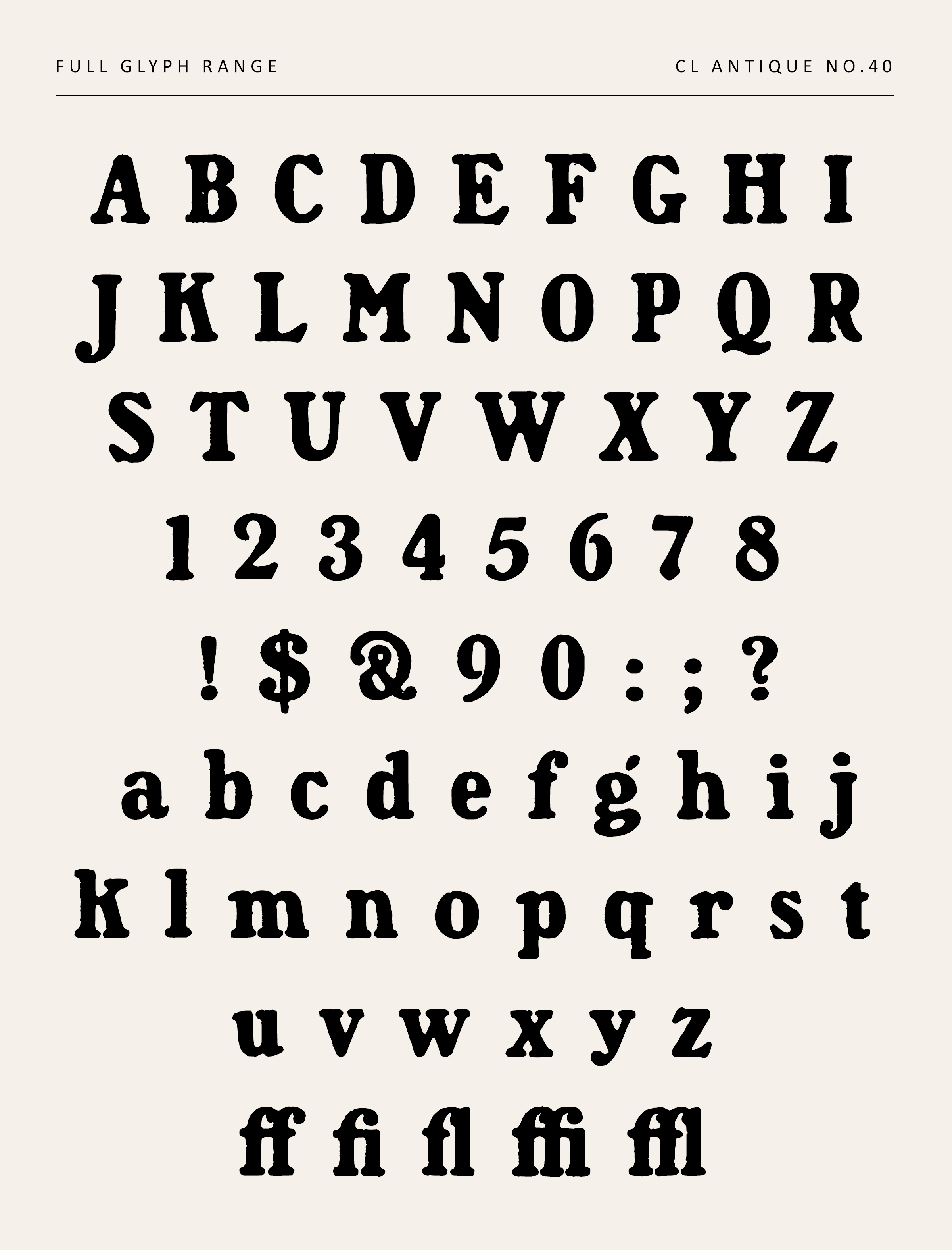 Distressed Slab-Serif Font Specimen – Modern Remake of Antique