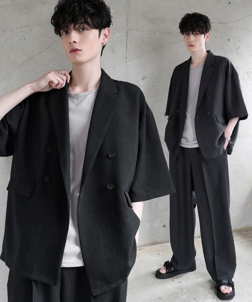 セール】【セットアップ 2点セット】TEC CANVASダブルテーラードシャツ