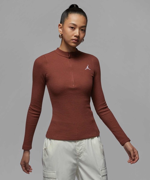 セール】ジョーダン ウィメンズ ロングスリーブ 1/2ジップ ニット