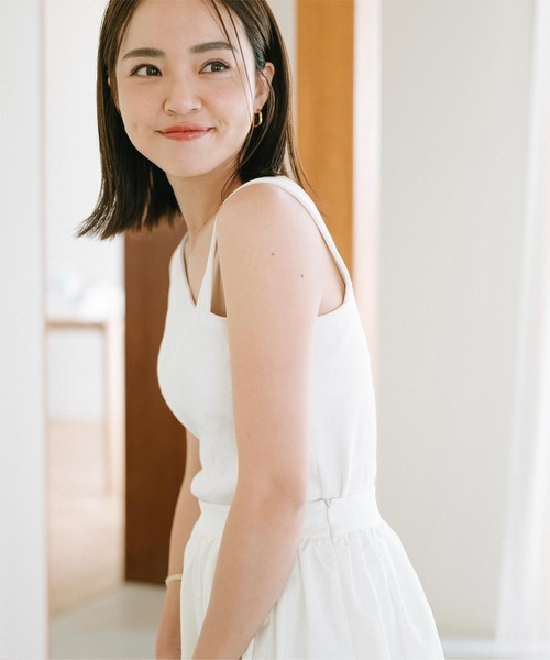 セール】カップ付アシンメトリーデザインタンクトップ（キャミソール