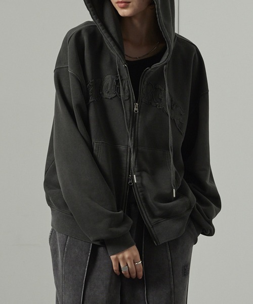 セール】【Alfred Alex】ヴィンテージ加工ピグメント パッチロゴダブル