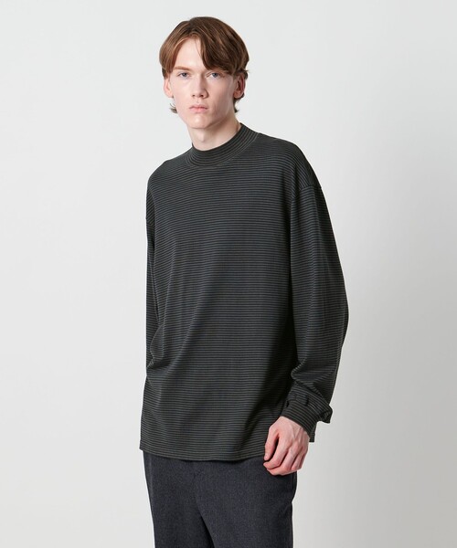 別注】＜Yonetomi＞ボーダー モックネック ロングスリーブTシャツ（T