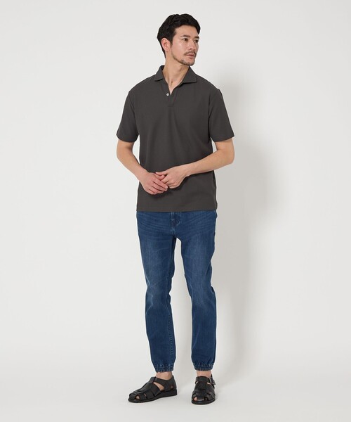 WEB限定 WARDROBE SMART】ステイ クリーン ピケ スキッパー ポロシャツ