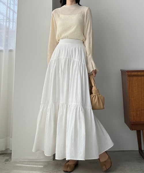 Louere（ルエレ）の「ワッシャーティアードスカート（スカート）」 - WEAR
