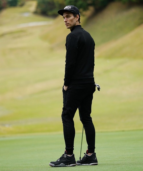 DIVINER GOLF】スムース袖刺繍スタンドジャケットセットアップ メンズ