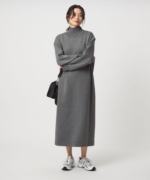 セール】ダンボール ハイネック ワンピース（ワンピース）｜green