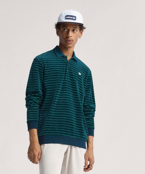 セール】オリジナルスゴルフ Originalsベロア 長袖 ポロシャツ【adidas