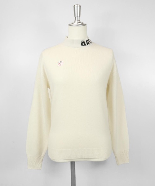 (美品)アルチビオarchivio ニットハイネック・スカート サイズ38 archivio（アルチビオ） ニットスカート 黒×白×レッド 上部ストライプ