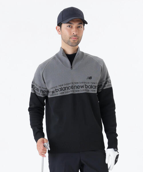 セール】【new balance golf】ロゴライン 軽量 ハーフジップ スタンド
