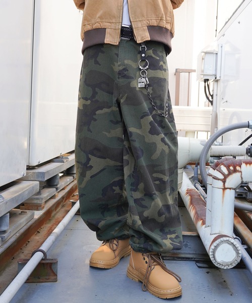 カモフラージュ柄パンツ/ワイドシルエット/リアルツリー/迷彩/ユニ