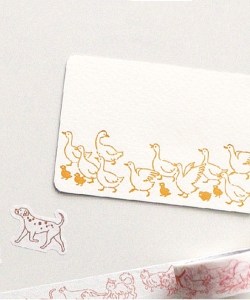 EC:アララミニカード 犬猫行列イラストカード（手帳/メモ帳）｜COMMON