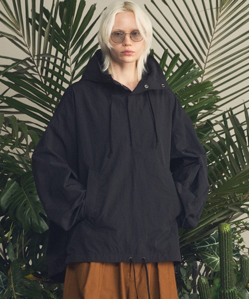 UNISEX》Washed Nylon Prime-Over Anorak Hoodie/ワッシャーナイロン