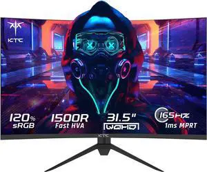 KTC 27 inch Gaming Monitor, 1440P Curved Monitor, 165Hz, 144Hz, 2K