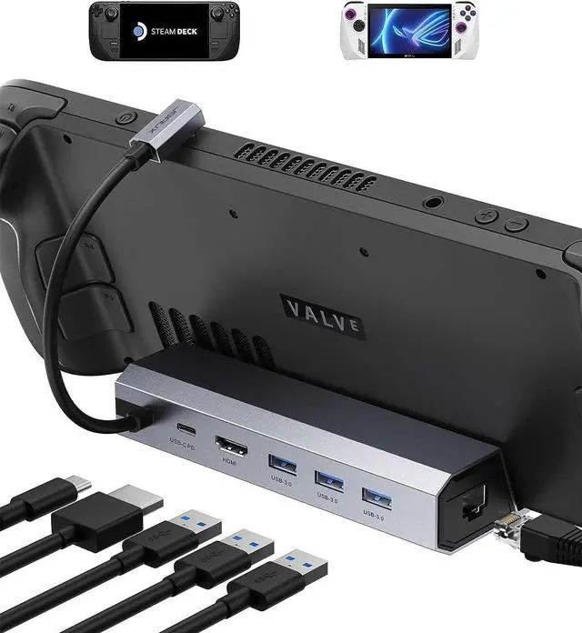 JSAUX Docking Station for Steam Deck/ROG Ally, 6-in-1 Steam Deck