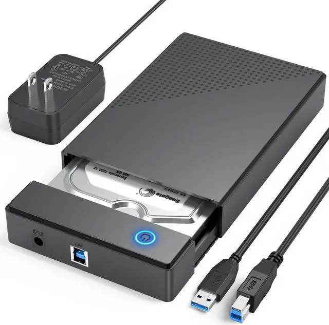 AUTYUE 3.5 Hard Drive Enclosure, External 3.5 2.5 inch SSD HDD