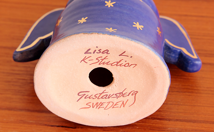 Lisa Larson/リサ・ラーソン/キャンドルホルダー/エンジェル/ブルー