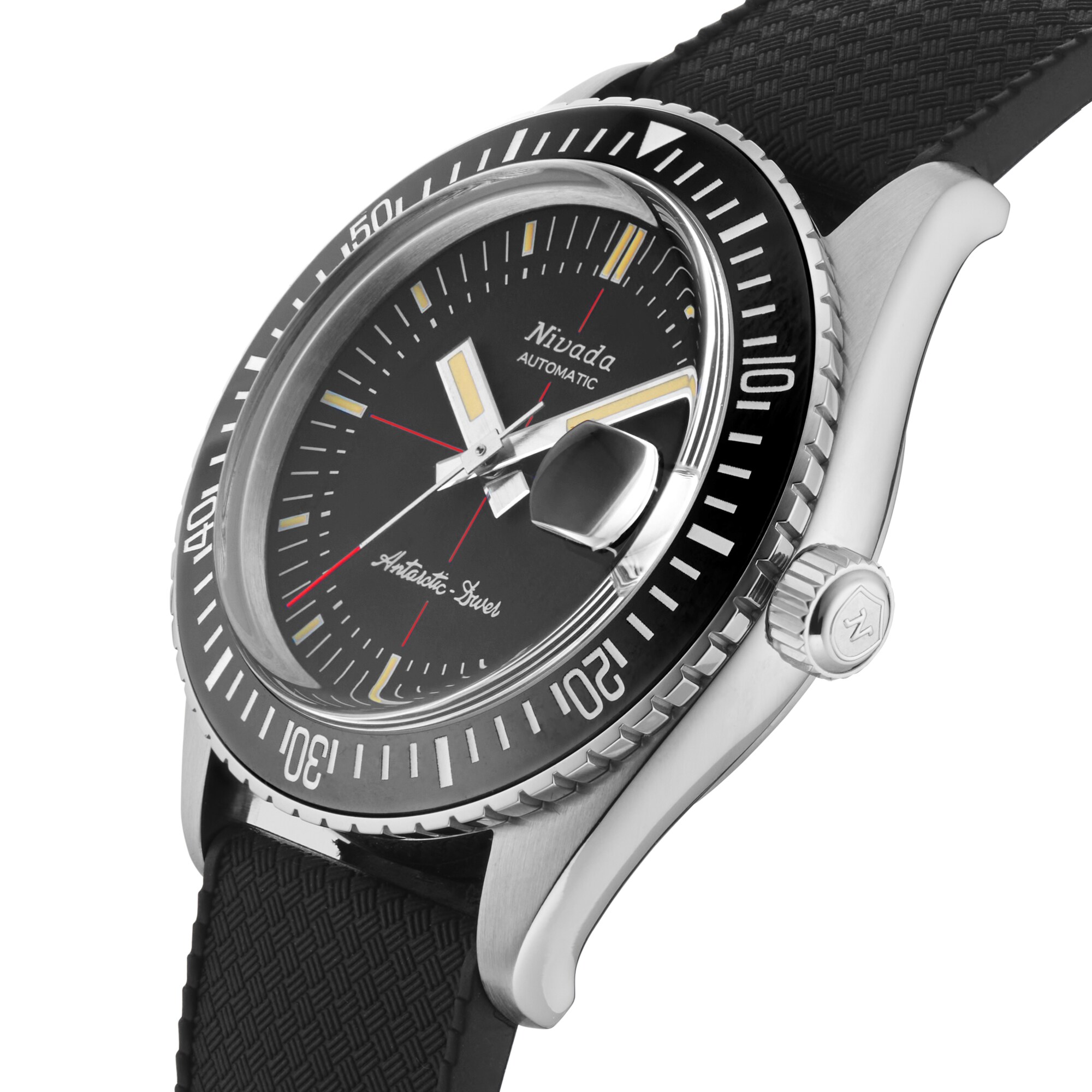 Nivada Grenchen Antarctic Diver 38mm Mens Watch Black 32038A01