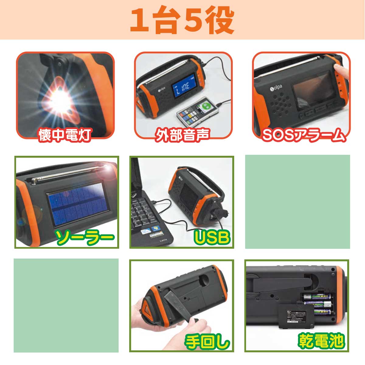 公式】 手回しソーラー蓄電ラジオ Charadio Λ（チャージオラムダ