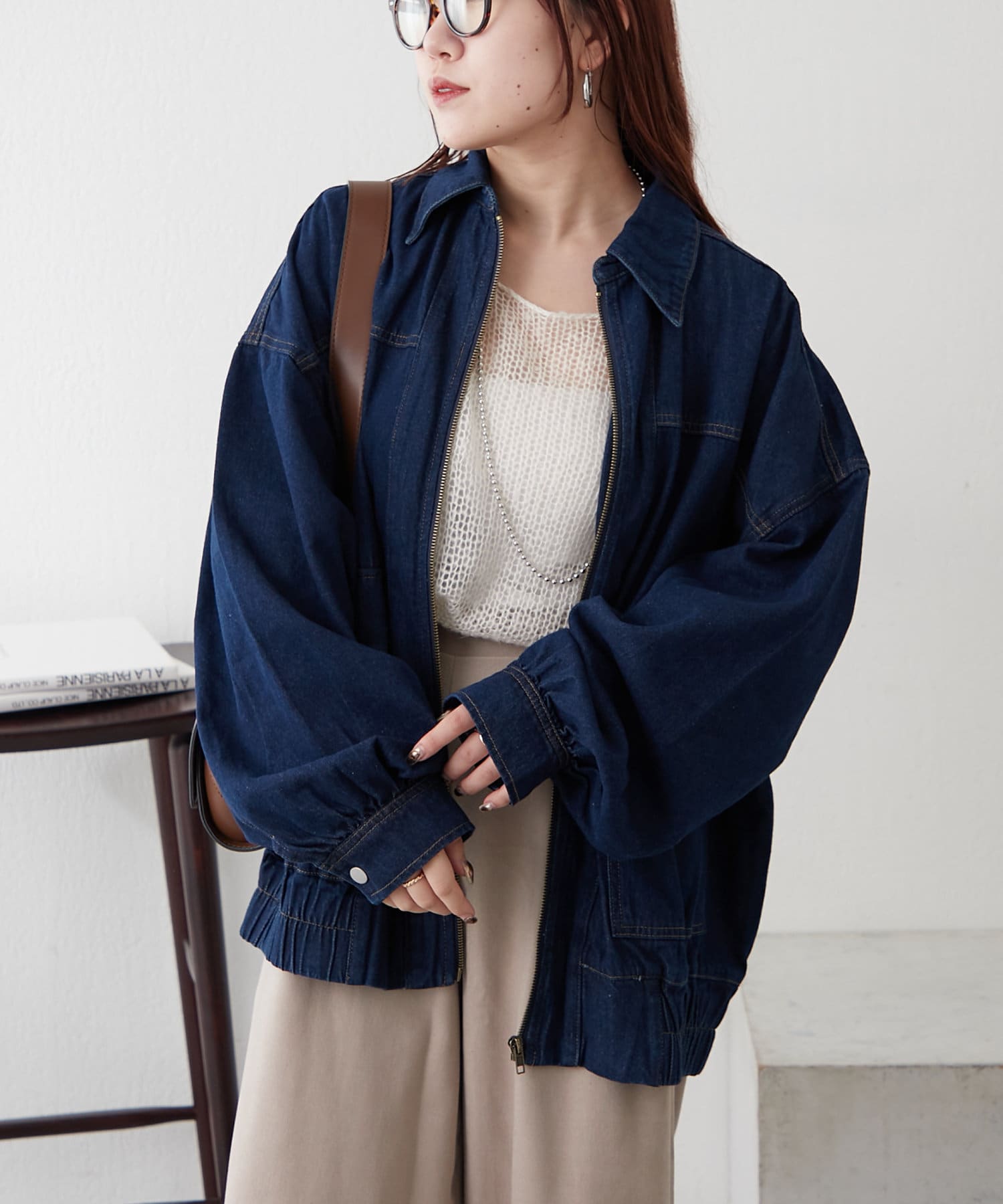 ZIPデニムブルゾン | Remind me and forever(リマインドミーアンド