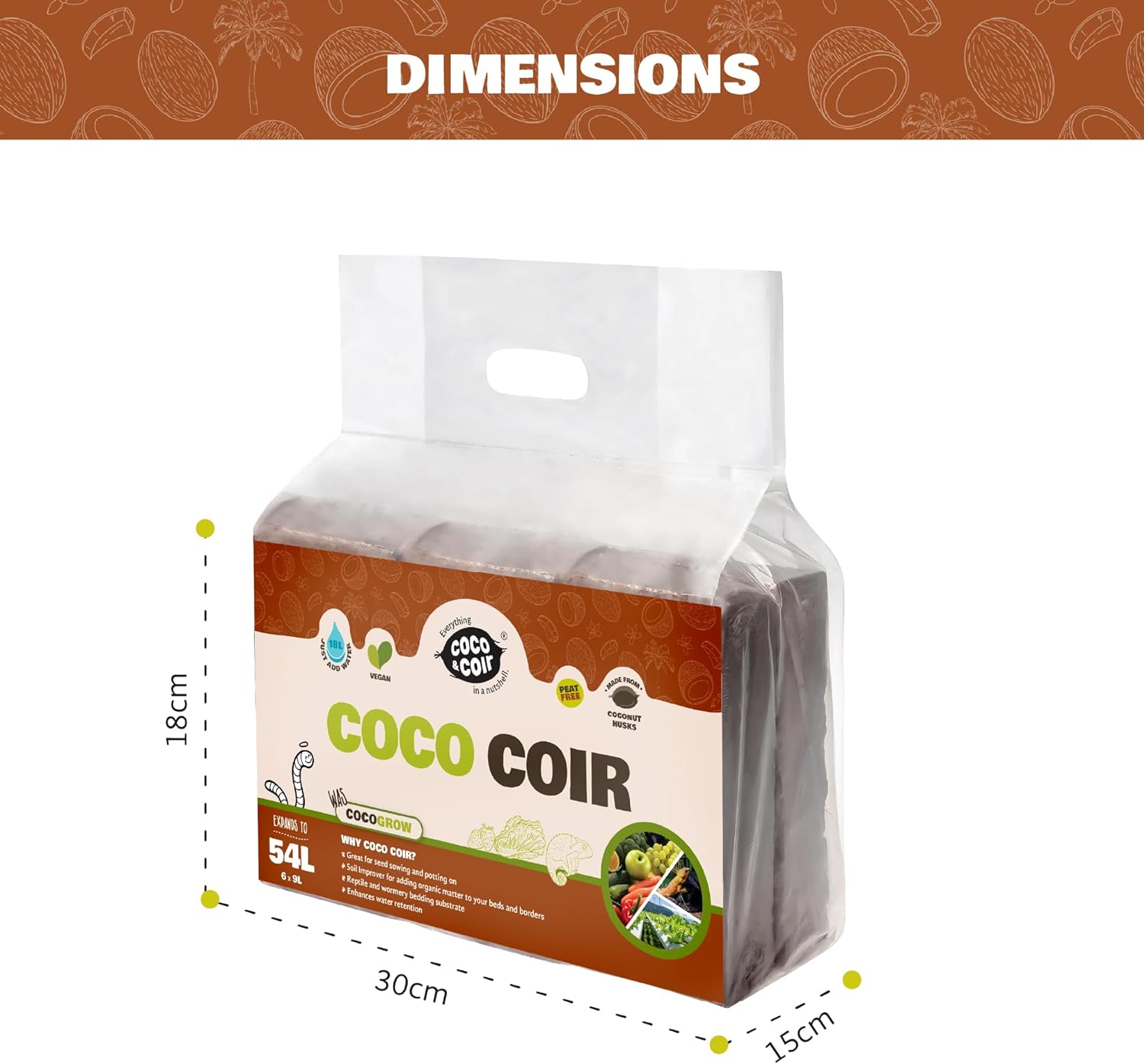 Coir Compost - Coco Grow 54L | Coco & Coir