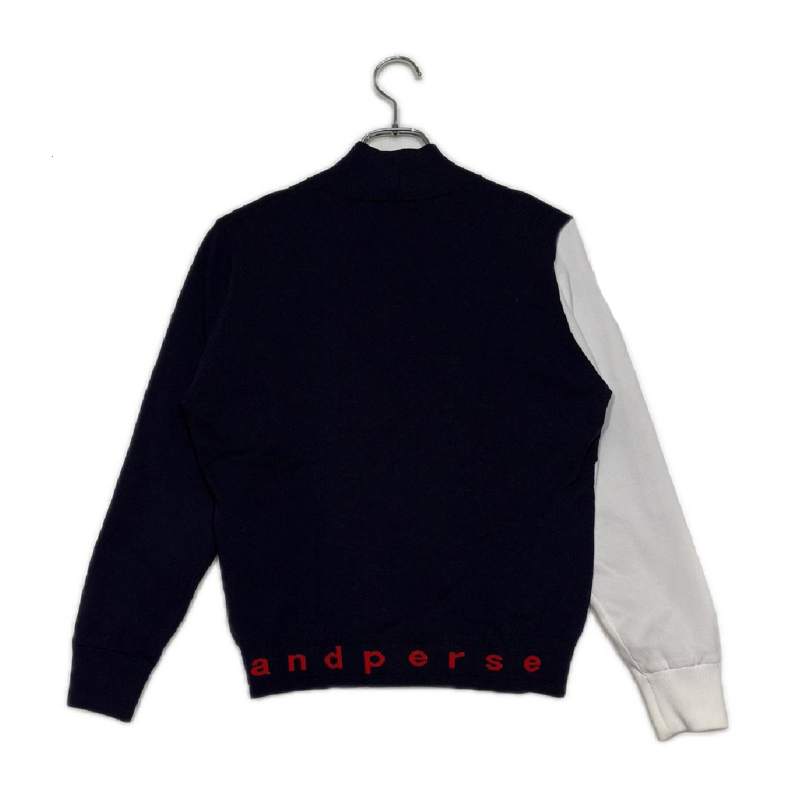中古 レディース アンパスィ and per se セーター M 紺×白 ネイビー