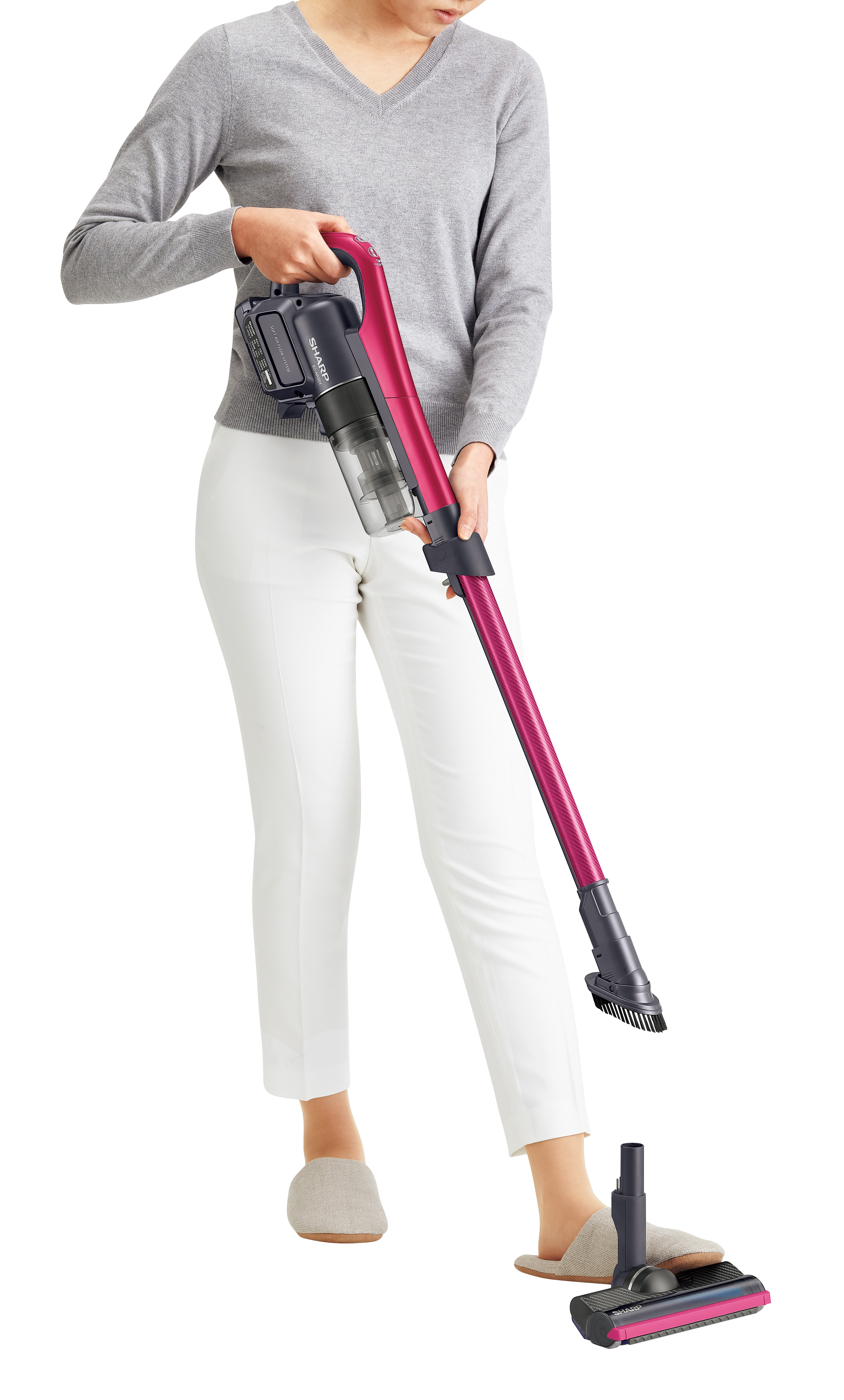 SHARP EC-AR3S-P 充電式掃除機 ピンク シャープ、新モーター採用で吸引性能が30％アップしたコードレス掃除機