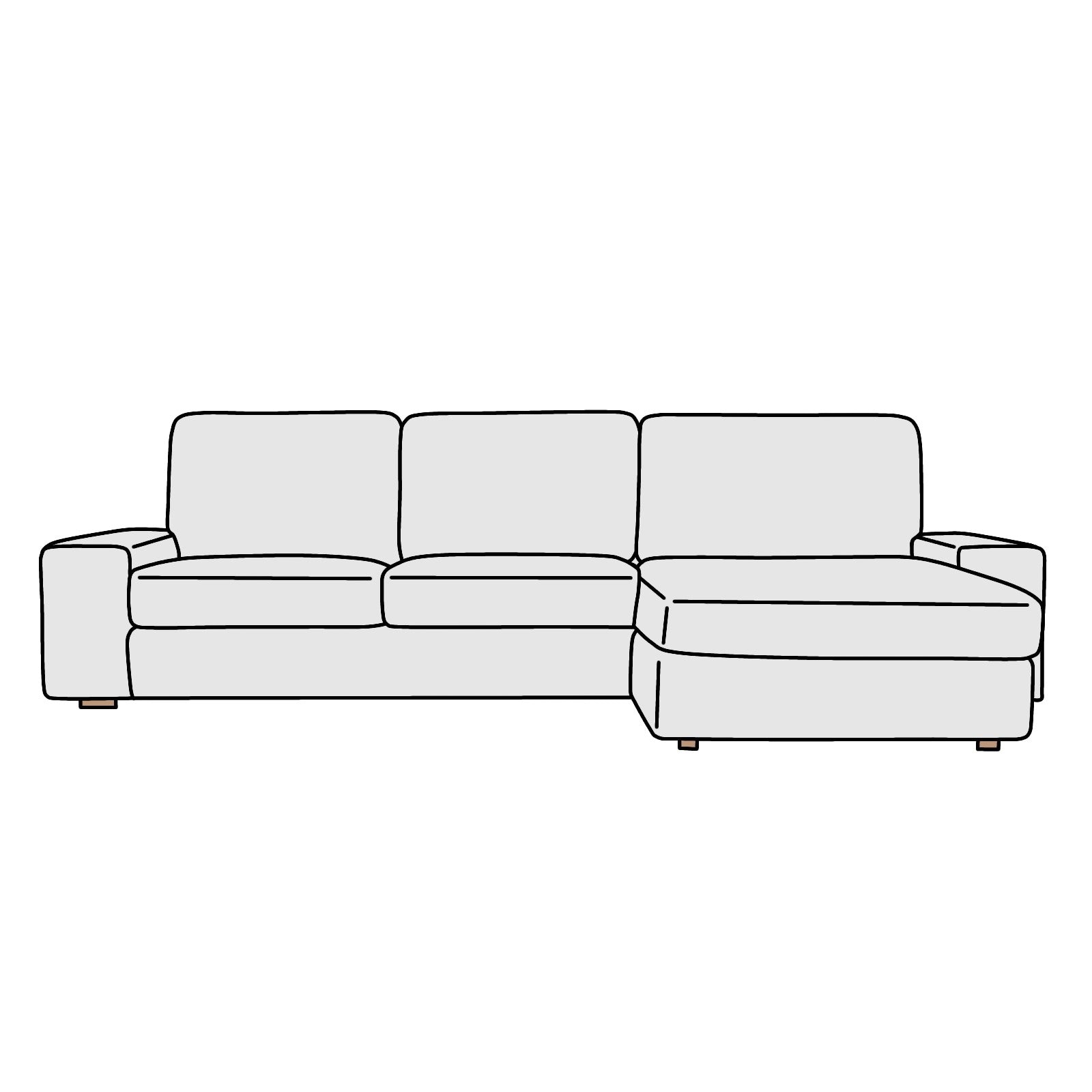 IKEA（イケア）KIVIK（シーヴィク）肘付3人掛+寝椅子B 横幅約318cm