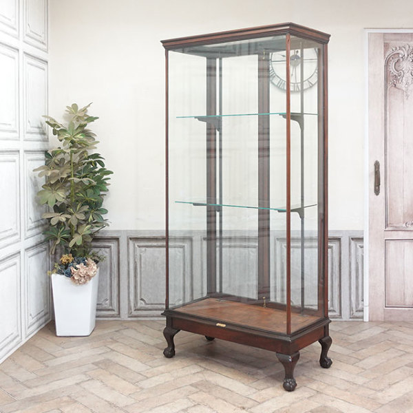 1920年頃 マホガニー材 イギリス アンティーク・ショーケース