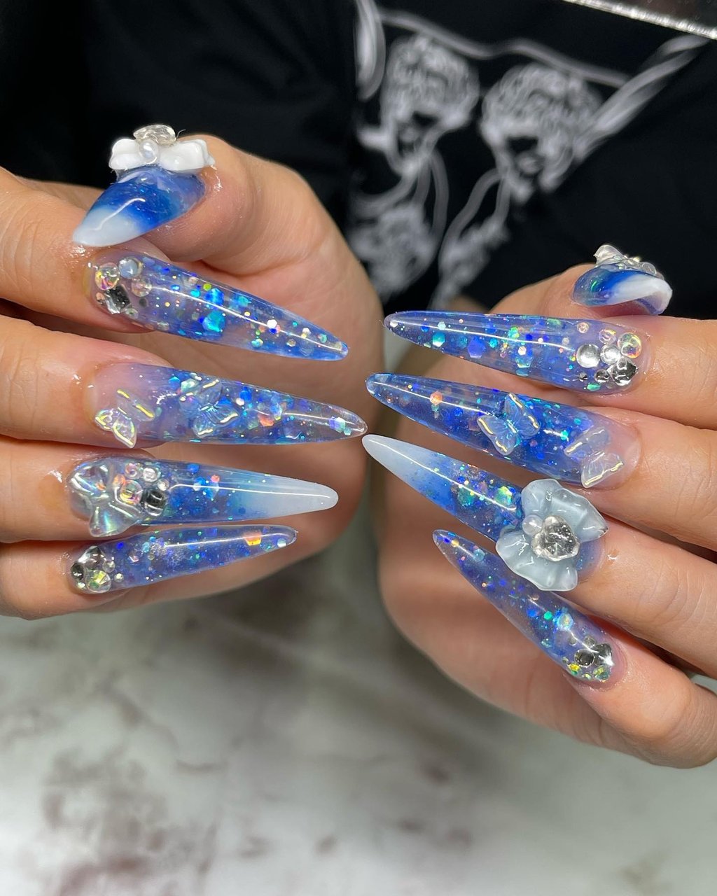 梅雨/ロング/スカルプチュア - Nail Salon esprit (和光市、朝霞市)の