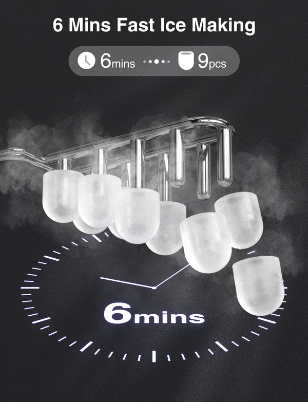 CROWNFUL Portable Ice Maker Countertop with Handle (Black) – Crownful