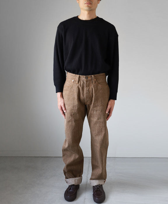 graphzero 13oz Naturally Dyed Nep Denim Straight Jeans Persimmon