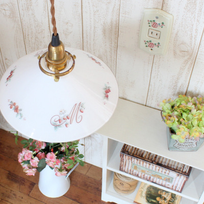 マニー カントリーチェック ローズ 陶器 アロマライト － フレンチ