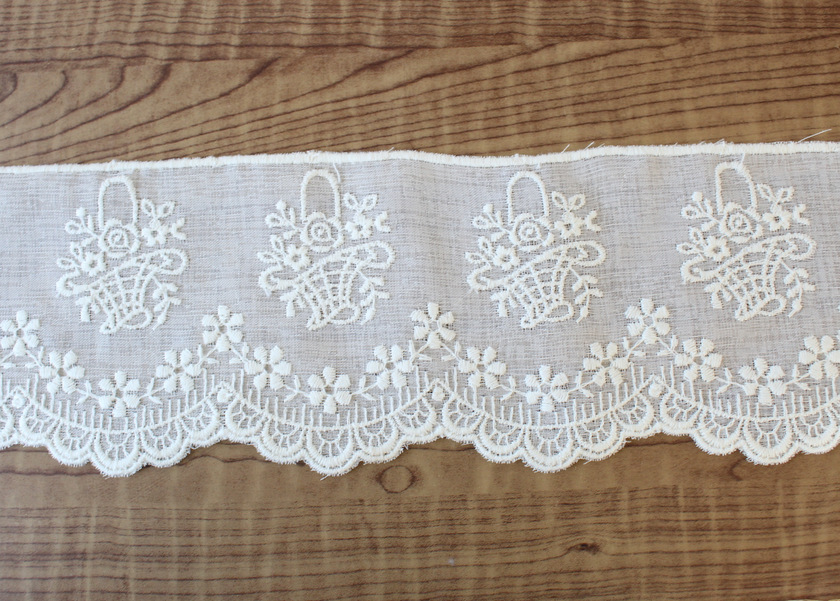 フラワーバスケット スカラップレース(1mカット) － フレンチ