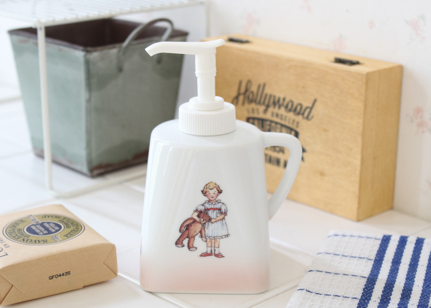 マニープチメゾン 陶器 ディスペンサー － フレンチカントリーのバラ柄