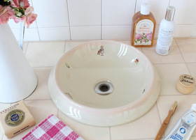 シンク、蛇口 マニー、輸入商品 － フレンチカントリーのバラ柄