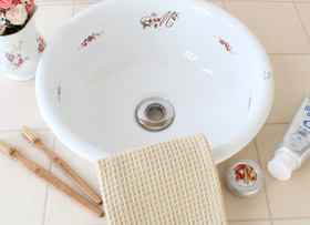 シンク、蛇口 マニー、輸入商品 － フレンチカントリーのバラ柄