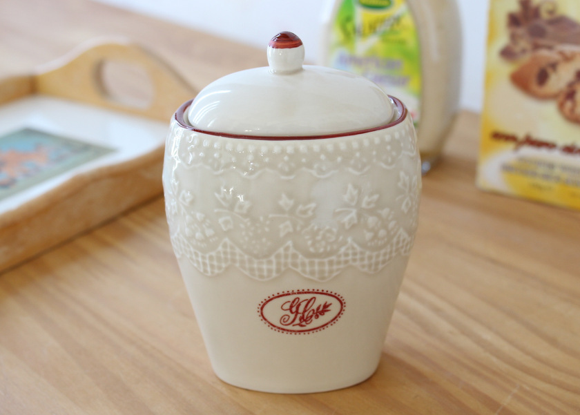 マニー グランシュマン エクリュ 陶器 キャニスターM － フレンチ