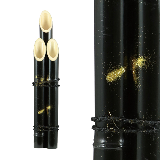 竹製正月花器 塗り黒3本竹 | 株式会社カレント - 花器・花材