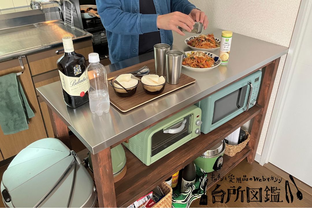 ステンレスのキッチン作業台│ニトリのワークテーブルですっきり収納
