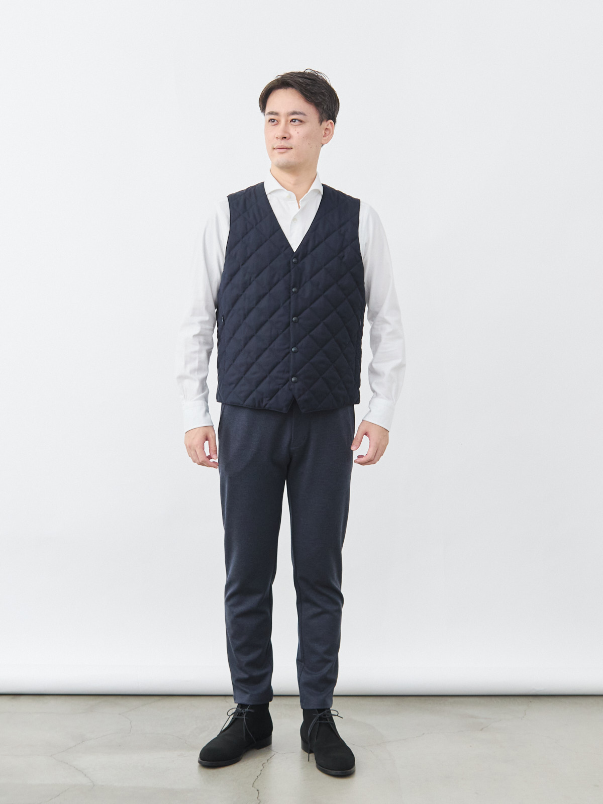 7 Days ダイヤモンドキルティングベスト/ウォッシャブル/ネイビー