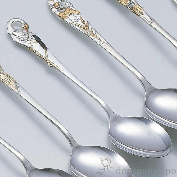 送料無料】 銀製 コーヒースプーン 鶴 / セット ティー コーヒー