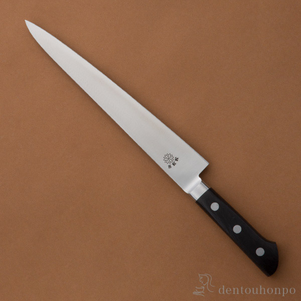 送料無料】 洋包丁 堺菊守 SKKバナジウム鋼（口金付） 筋引 240mm 1本