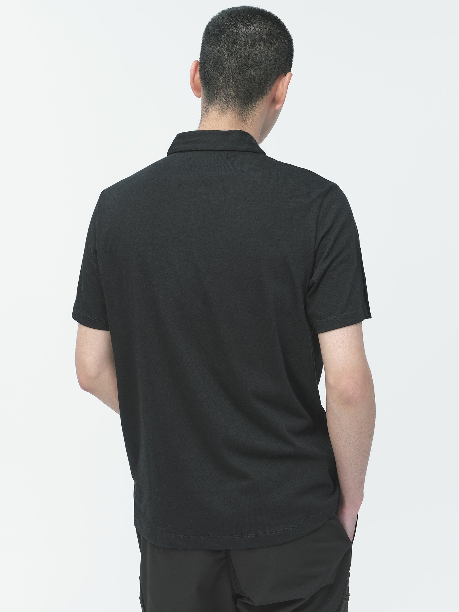 Half Zip Polo Shirt Black – DEES