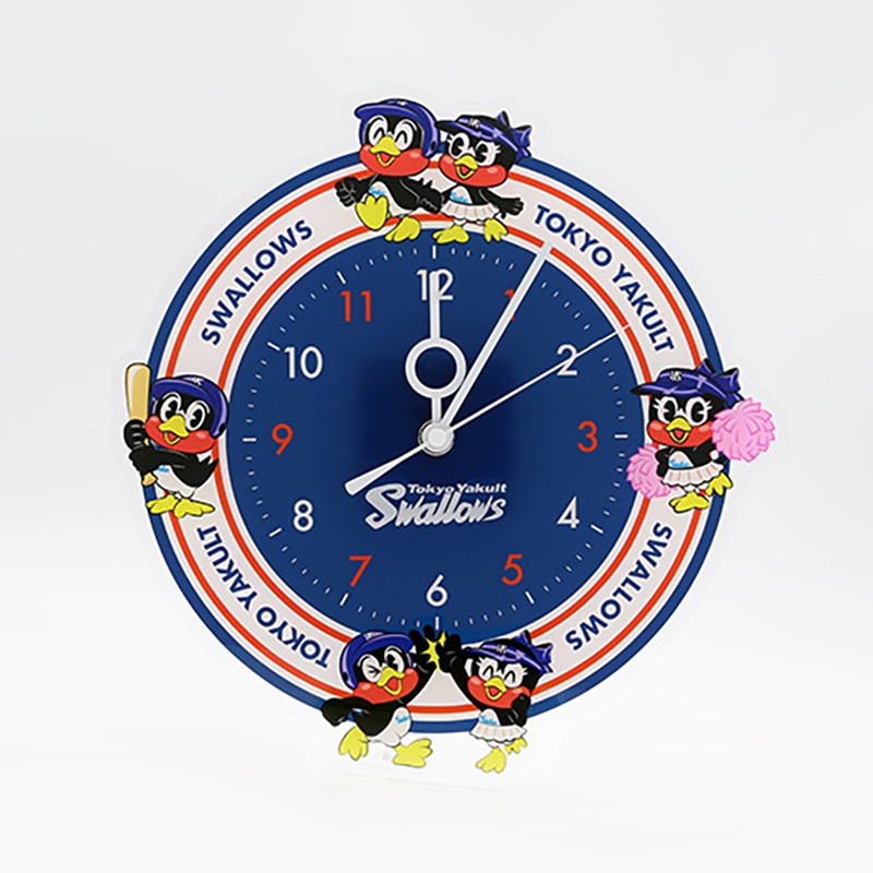 東京ヤクルトスワローズ アクリル壁掛時計 つば九郎&つばみ｜郵便局の